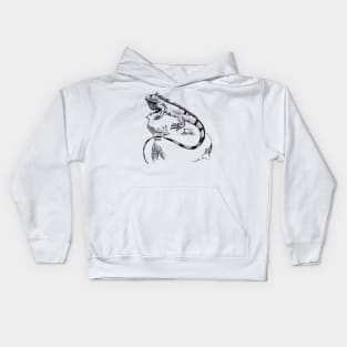 Iguana Picture Hand drawn Kids Hoodie